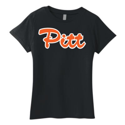 Org/Wht Script Pitt - Ladies' Lightweight T-Shirt Thumbnail