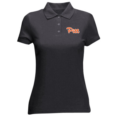 Org/Wht Script Pitt - UltraClub® Ladies' Cool & Dry Mesh Piqué Polo Thumbnail