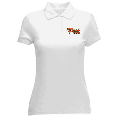 Org/Blk Script Pitt - UltraClub® Ladies' Cool & Dry Mesh Piqué Polo Thumbnail