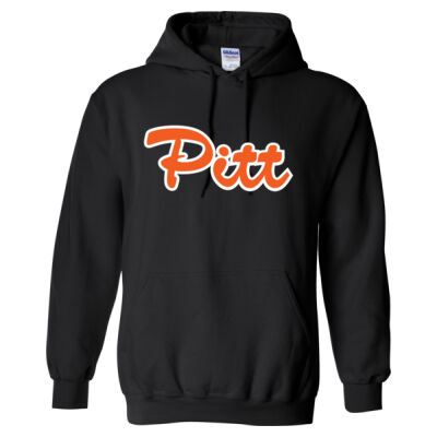 Org/Wht Script Pitt - Heavy Blend™ Hooded Sweatshirt Thumbnail
